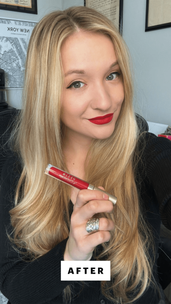 Allure former director of audience development Lexi Herrick after applying the Stila Stay All Day Liquid Lipstick Matte